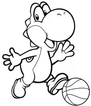 Yoshi boyama sayfası,  coloring page, Bir Topla Yoshi, 