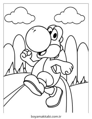 Yoshi boyama sayfası – boyama etkinliği, çocuk aktivitesi