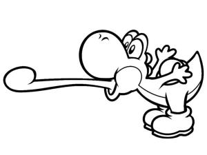 Yoshi boyama sayfası,  coloring page, Yoshi Dilini Dışarı çıkar, 