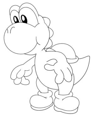 Yoshi boyama sayfası,  coloring page, Yazdırılabilir Sevimli Yoshi, 