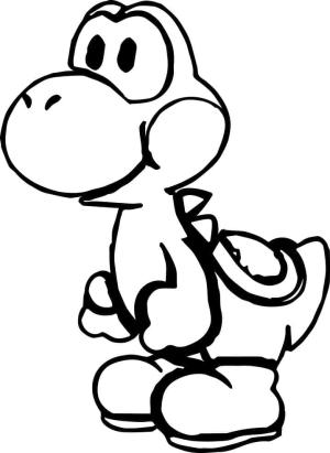 Yoshi boyama sayfası,  coloring page, Gülümseyen Yoshi, 