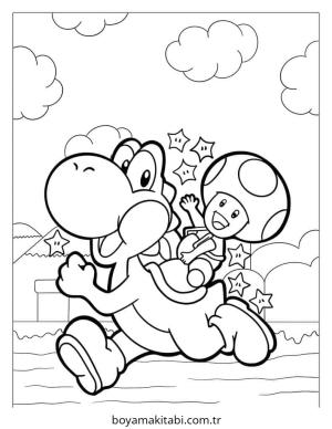 Yoshi boyama sayfası – el becerilerini geliştirir, boyama çalışması