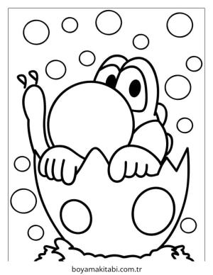 Yoshi boyama sayfası – eğitici aktivite, yaratıcılık