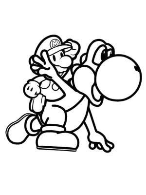 Yoshi boyama sayfası,  coloring page, Yoshi Ve Mario Sevimli, 