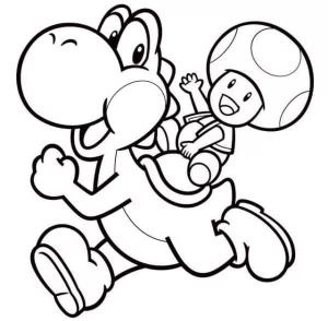 Yoshi boyama sayfası,  coloring page, Yoshi Ve Kurbağa, 