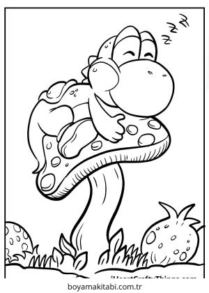 Yoshi boyama sayfası – okul öncesi, evde etkinlik