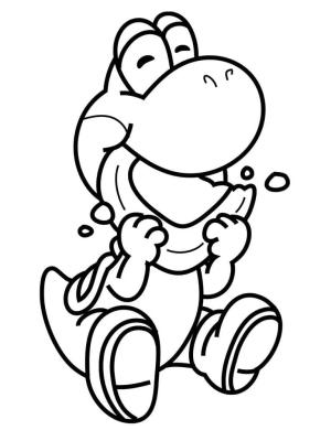 Yoshi boyama sayfası,  coloring page, Yoshi Yemek Yiyor, 