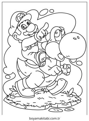 Yoshi boyama sayfası – eğitici aktivite, yaratıcılık