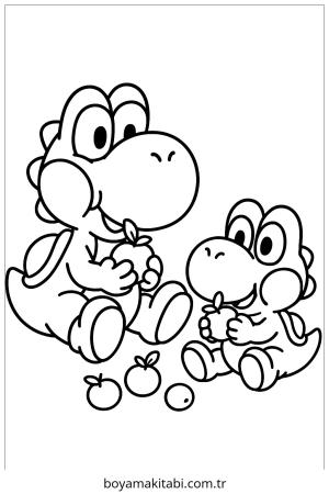 Yoshi boyama sayfası – boyama çalışması, yaratıcılığı geliştirir