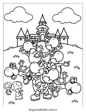 Yoshi boyama sayfası – boyama etkinliği, çocuk aktivitesi