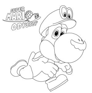 Yoshi boyama sayfası,  coloring page, süper Mario Odyssey’Deki Yoshi, 