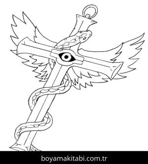 Yu Gi Oh boyama sayfası – çocuklar için, çizgi film temalı