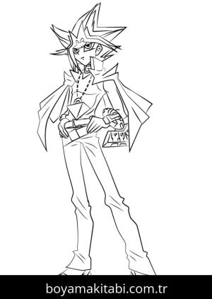 Yu Gi Oh boyama sayfası – eğlenceli etkinlik, el becerilerini geliştirir