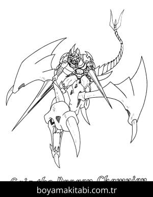 Yu Gi Oh boyama sayfası – eğlenceli etkinlik, el becerilerini geliştirir