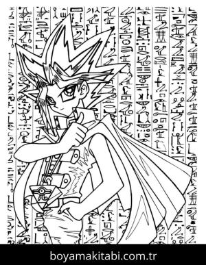 Yu Gi Oh boyama sayfası – eğitici aktivite, yaratıcılık