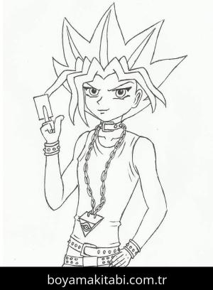 Yu Gi Oh boyama sayfası – renkli çizimler, okul öncesi