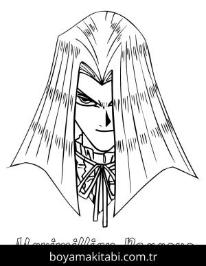 Yu Gi Oh boyama sayfası – çizgi film temalı, basit çizim