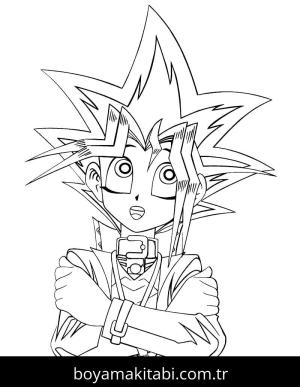 Yu Gi Oh boyama sayfası – sevimli karakter, sanatsal çalışma