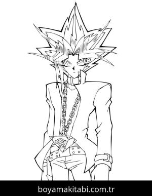 Yu Gi Oh boyama sayfası – çocuklar için, çizgi film temalı