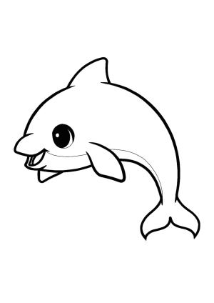 Yunus boyama sayfası, Dolphins coloring page, Kawaii Yunus, 