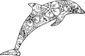 Yunus boyama sayfası, Dolphins coloring page, Yunus Mandala, 