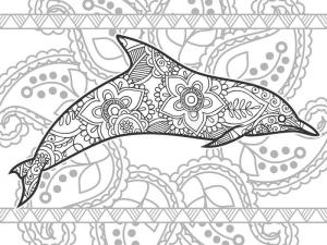 Yunus boyama sayfası, Dolphins coloring page, Zentangle Yunus, 