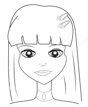 Yüz örnekleri boyama sayfası,  coloring page, Çocuk Yüz Kız, 