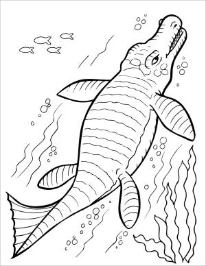 Yüzme boyama sayfası,  coloring page, Dinozor Yüzme, 