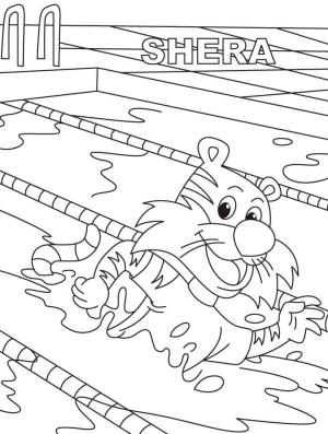 Yüzme boyama sayfası,  coloring page, Eğlenceli Shera Yüzme, 