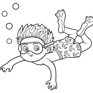 Yüzme boyama sayfası,  coloring page, Eğlenceli çocuk Yüzme, 