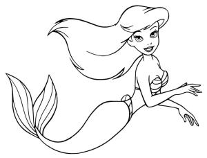 Yüzme boyama sayfası,  coloring page, Ariel Yüzme, 