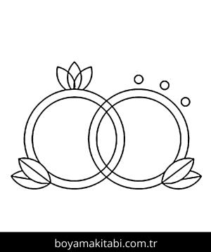 Yüzük boyama sayfası – basit çizim, kolay boyama