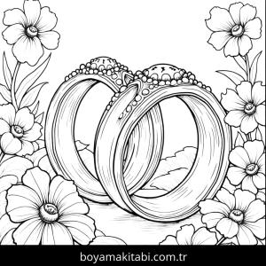 Yüzük boyama sayfası – kolay boyama, eğitici aktivite