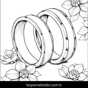Yüzük boyama sayfası – el becerilerini geliştirir, boyama çalışması
