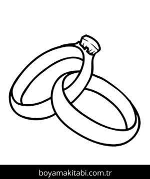 Yüzük boyama sayfası – çizgi film temalı, basit çizim