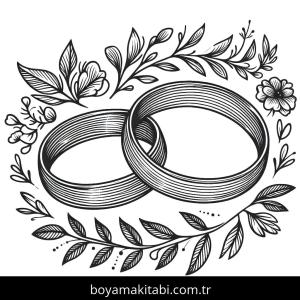 Yüzük boyama sayfası – çocuk aktivitesi, PDF indir