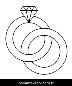 Yüzük boyama sayfası – çocuklar için, çizgi film temalı