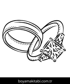 Yüzük boyama sayfası – PDF indir, sevimli karakter