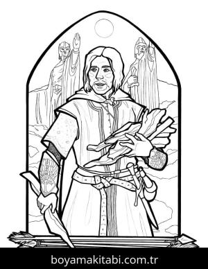 Yüzüklerin Efendisi boyama sayfası – el becerilerini geliştirir, boyama çalışması