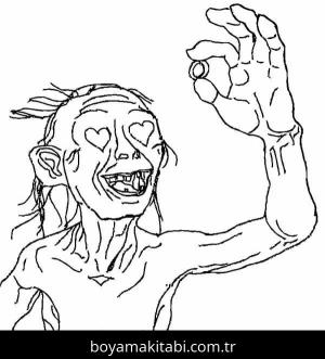 Yüzüklerin Efendisi boyama sayfası – kolay boyama, eğitici aktivite