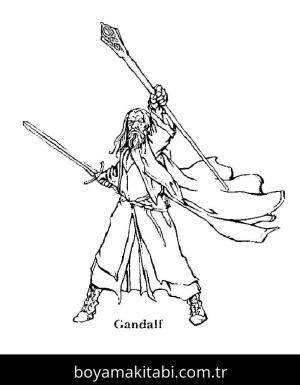 Yüzüklerin Efendisi boyama sayfası – basit çizim, kolay boyama
