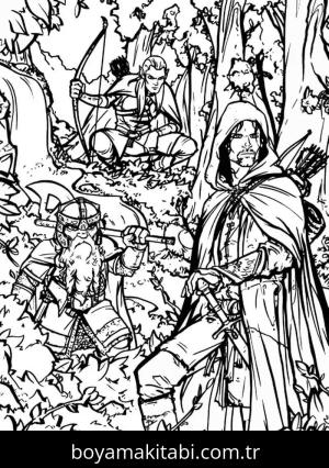 Yüzüklerin Efendisi boyama sayfası – çocuk aktivitesi, PDF indir