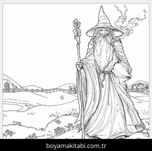 Yüzüklerin Efendisi boyama sayfası – PDF indir, sevimli karakter