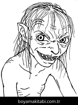 Yüzüklerin Efendisi boyama sayfası – çocuklar için, çizgi film temalı