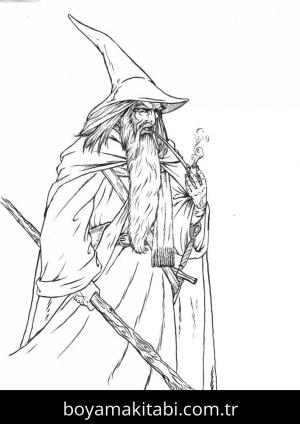 Yüzüklerin Efendisi boyama sayfası – boyama çalışması, yaratıcılığı geliştirir