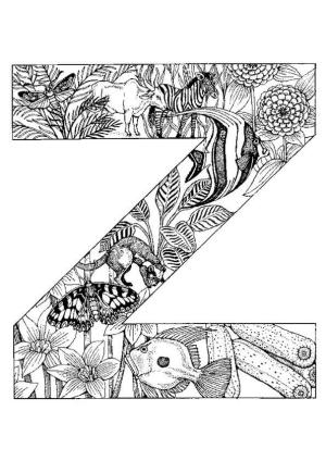 Z Harfi boyama sayfası,  coloring page, Hayvan Ile Z Harfi, 