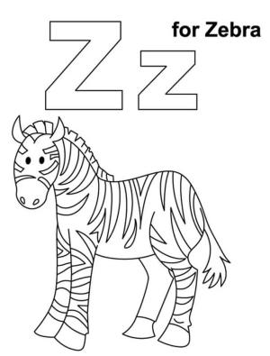 Z Harfi boyama sayfası,  coloring page, Zebra Z Harfi, 