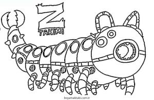 Z Takımı boyama sayfası – boyama etkinliği, çocuk aktivitesi