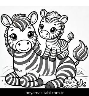 Zebra boyama sayfası, Zebra coloring page, , 