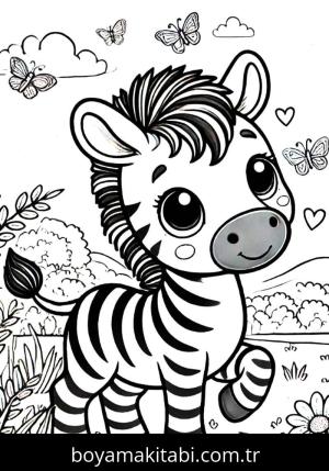 Zebra boyama sayfası, Zebra coloring page, , 